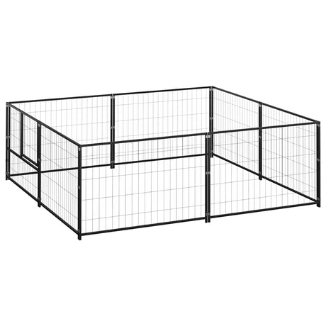 Vidaxxl Hundehütte 4 m² Stahl schwarz