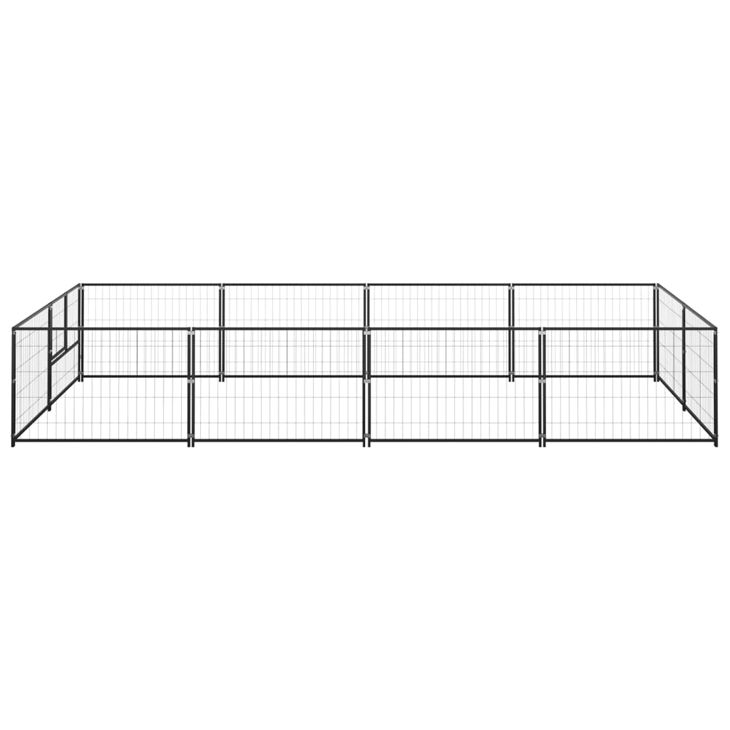 Vidaxl Hond Kennel 8 m² Stat Black