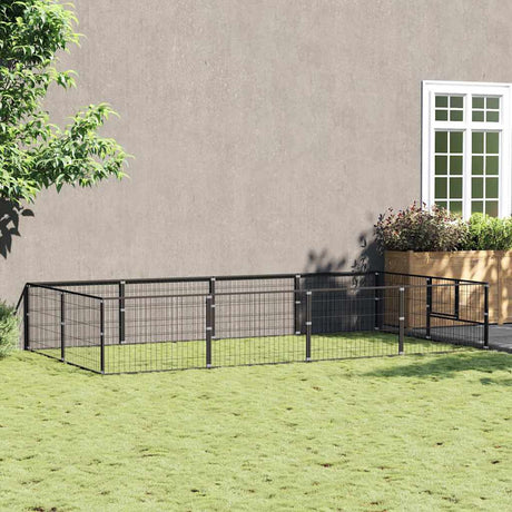 Vidaxxl Hundehütte 8 m² Stahl schwarz