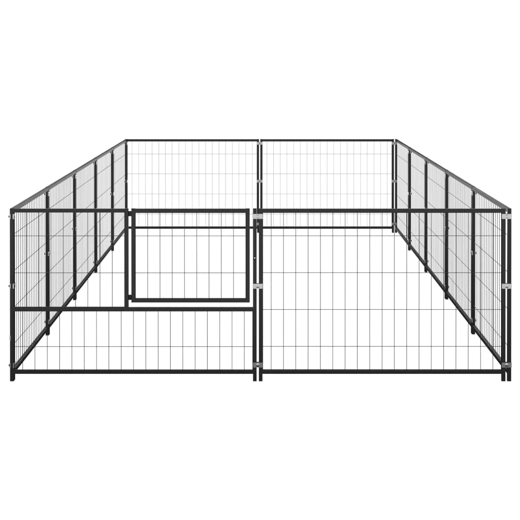 VidaXL Hondenkennel 10 m² staal zwart