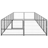 Vidaxl Hond Kennel 14 m² Stat Black