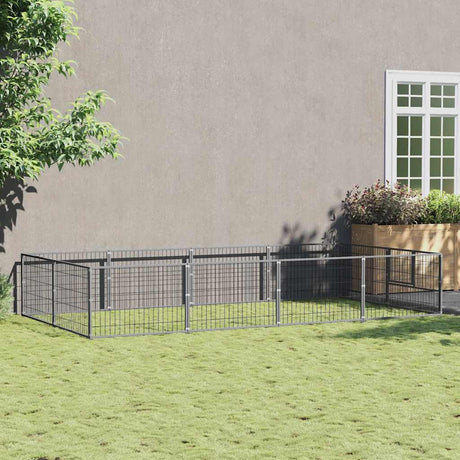 Vidaxxl Hundehütte 8 m² Stahl Silber