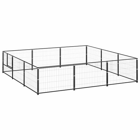 Vidaxxl Hundehütte 9 m² Stahl schwarz