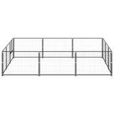 Vidaxl chien Kennel 9 m² en acier noir