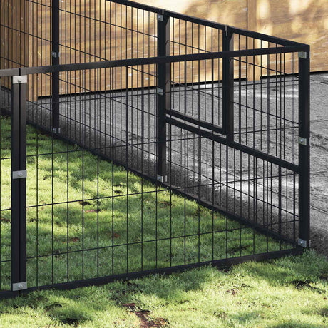Vidaxxl Hundehütte 9 m² Stahl schwarz