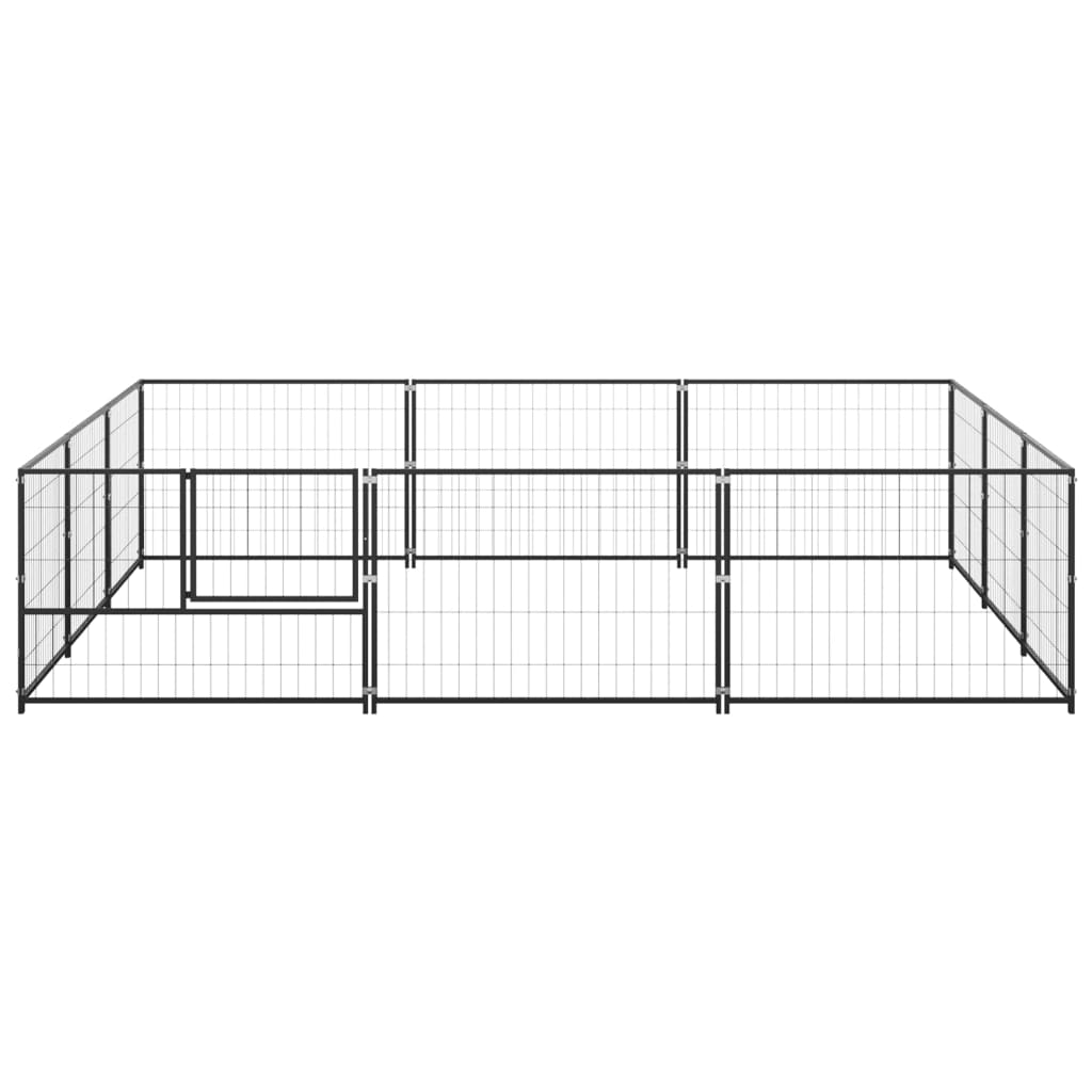 Vidaxl chien Kennel 9 m² en acier noir