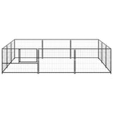 Vidaxl chien Kennel 9 m² en acier noir