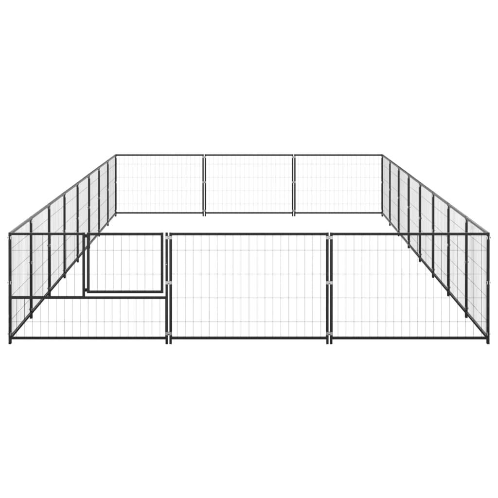 Vidaxl Dog Kennel 24 m² Acciaio nero