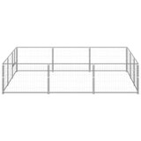 Vidaxl chien Kennel 9 m² en acier argenté colored