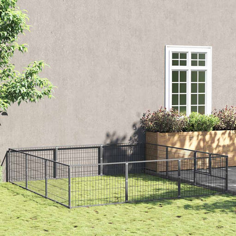 Vidaxxl Hundehütte 9 m² Stahl Silber