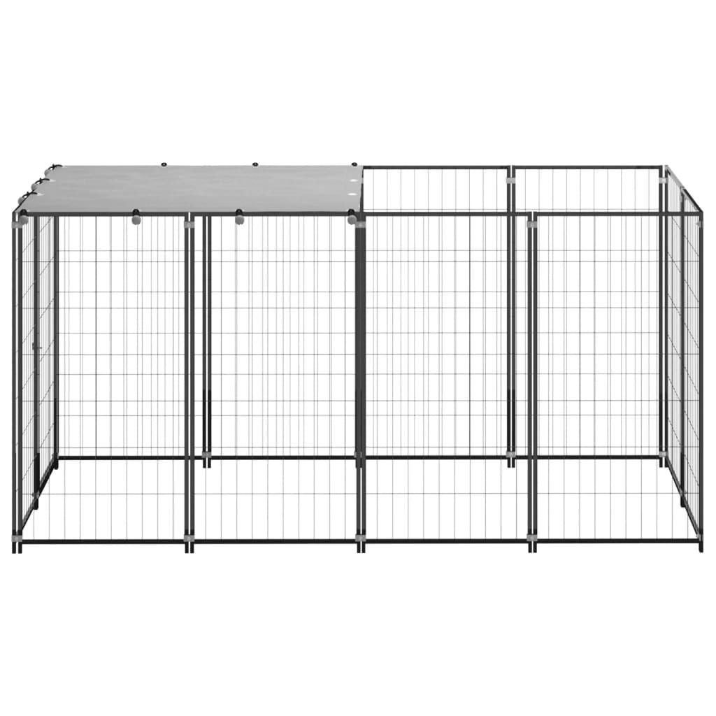 Vidaxl Dog Kennel 2.42 m² Steel Black