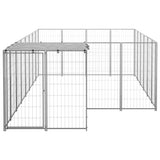 Vidaxl Dog Kennel 8,47 m² stål sølvfarget