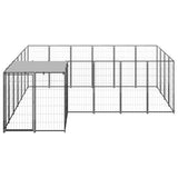 Vidaxl Hond Kennel 8.47 m² Stat Black