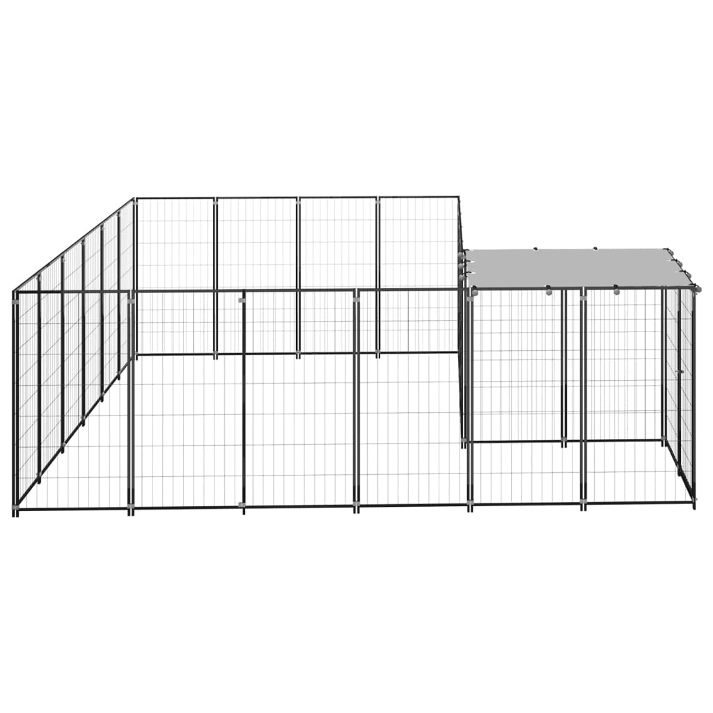 Vidaxl Hond Kennel 8.47 m² Stat Black