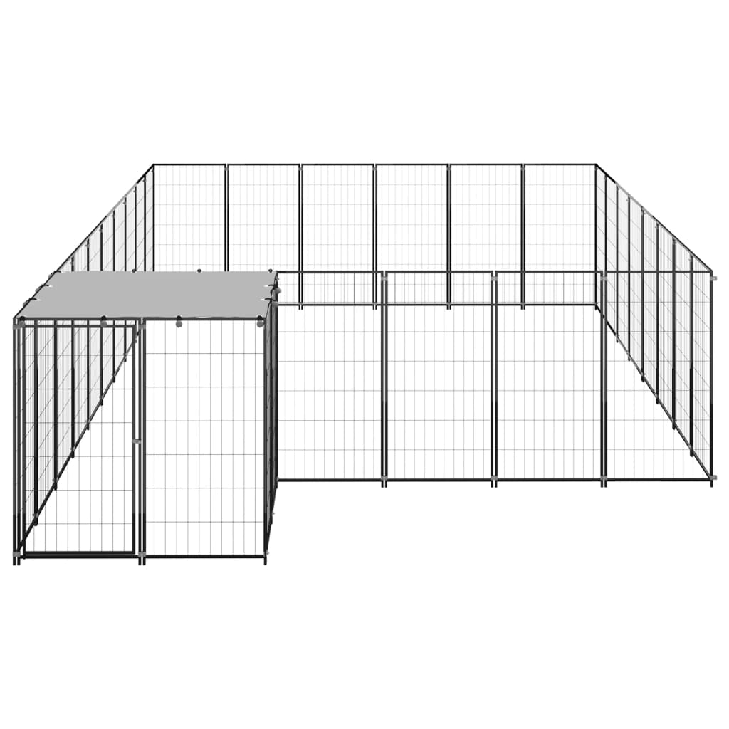 Vidaxl Hond Kennel 15.73 m² Stat Black