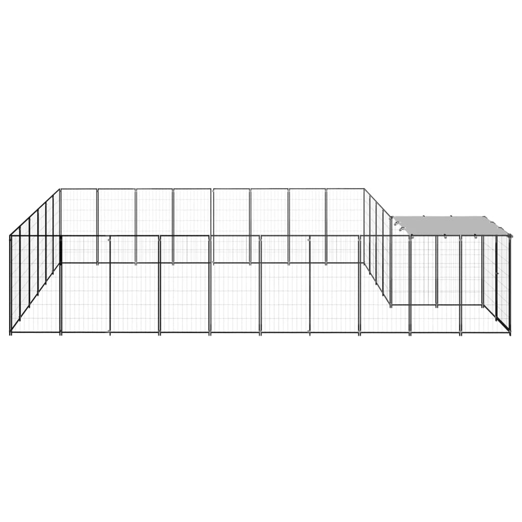 Vidaxl Hond Kennel 15.73 m² Stat Black