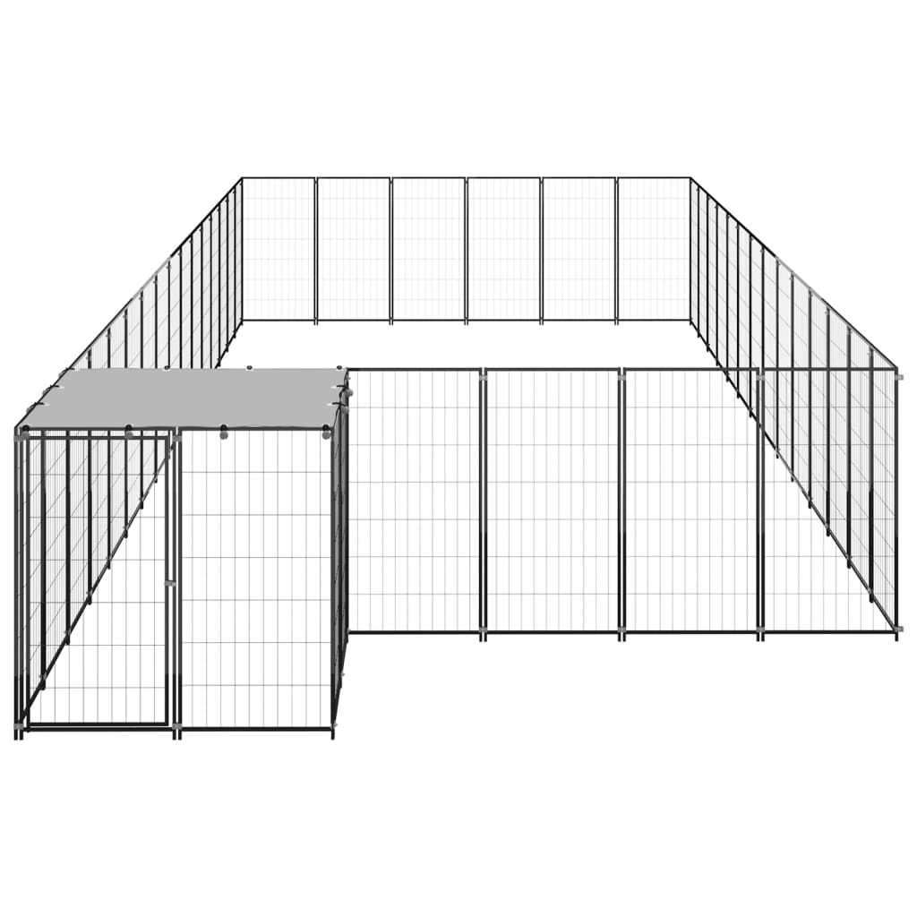 Vidaxl -Hund Zwinger 26,62 m² Stahlschwarz