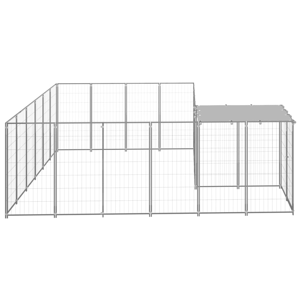 Vidaxl Dog Kennel 8,47 m² stål sølvfarget