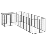 Vidaxl Dog Kennel 6,05 m² stål sort