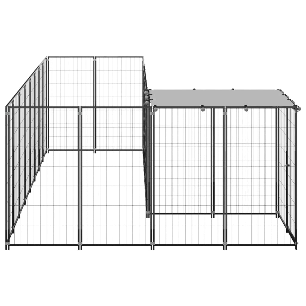 Vidaxl Dog Kennel 6,05 m² stål sort