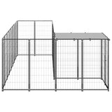 Vidaxl Dog Kennel 6,05 m² stål sort