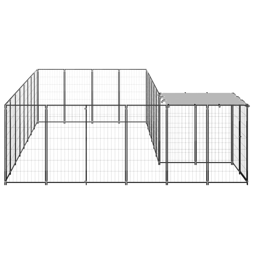 Vidaxl -Hund Zwinger 10,89 m² Stahlschwarz