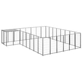 Vidaxl Hond Kennel 15.73 m² Stat Black