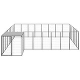 Vidaxl Hond Kennel 15.73 m² Stat Black