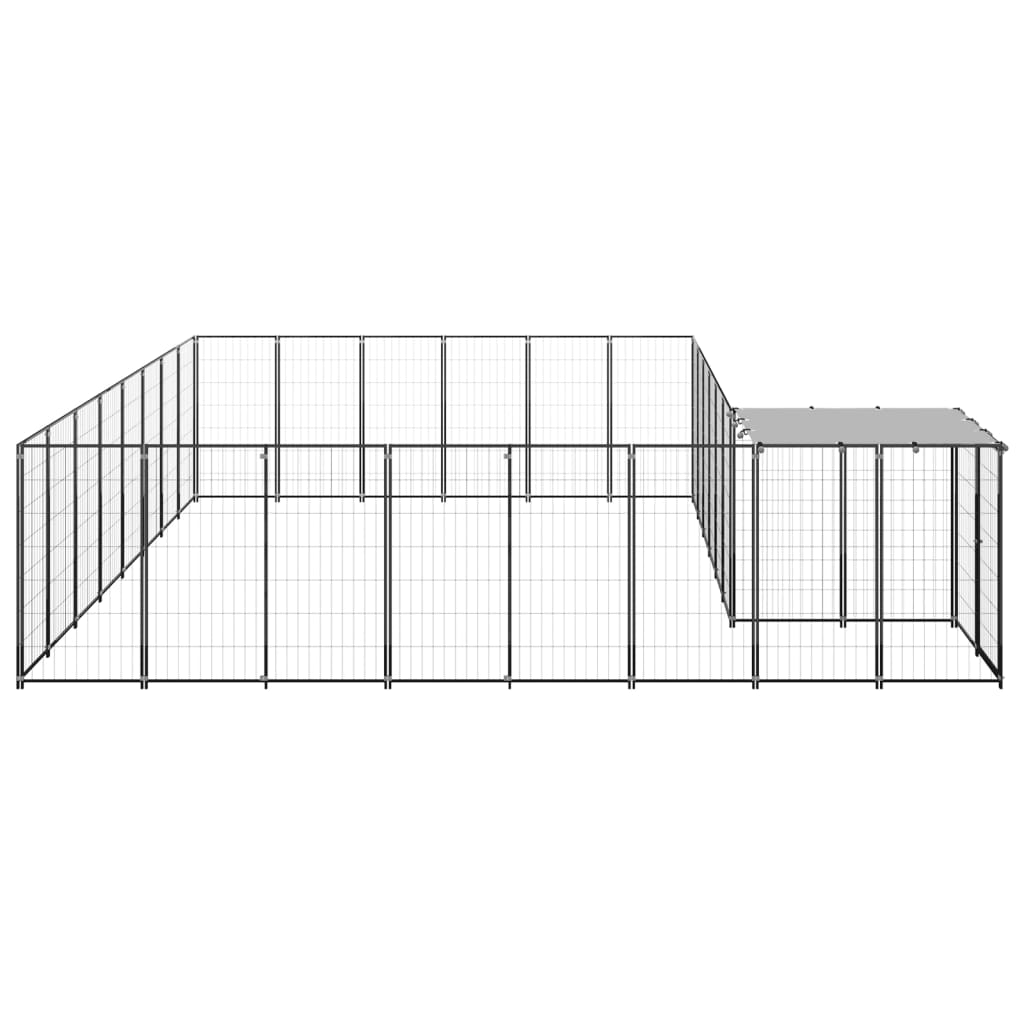 Vidaxl Hond Kennel 15.73 m² Stat Black