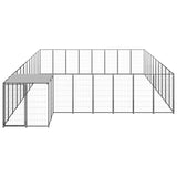 Vidaxl Dog Kennel 25.41 m² Acciaio nero