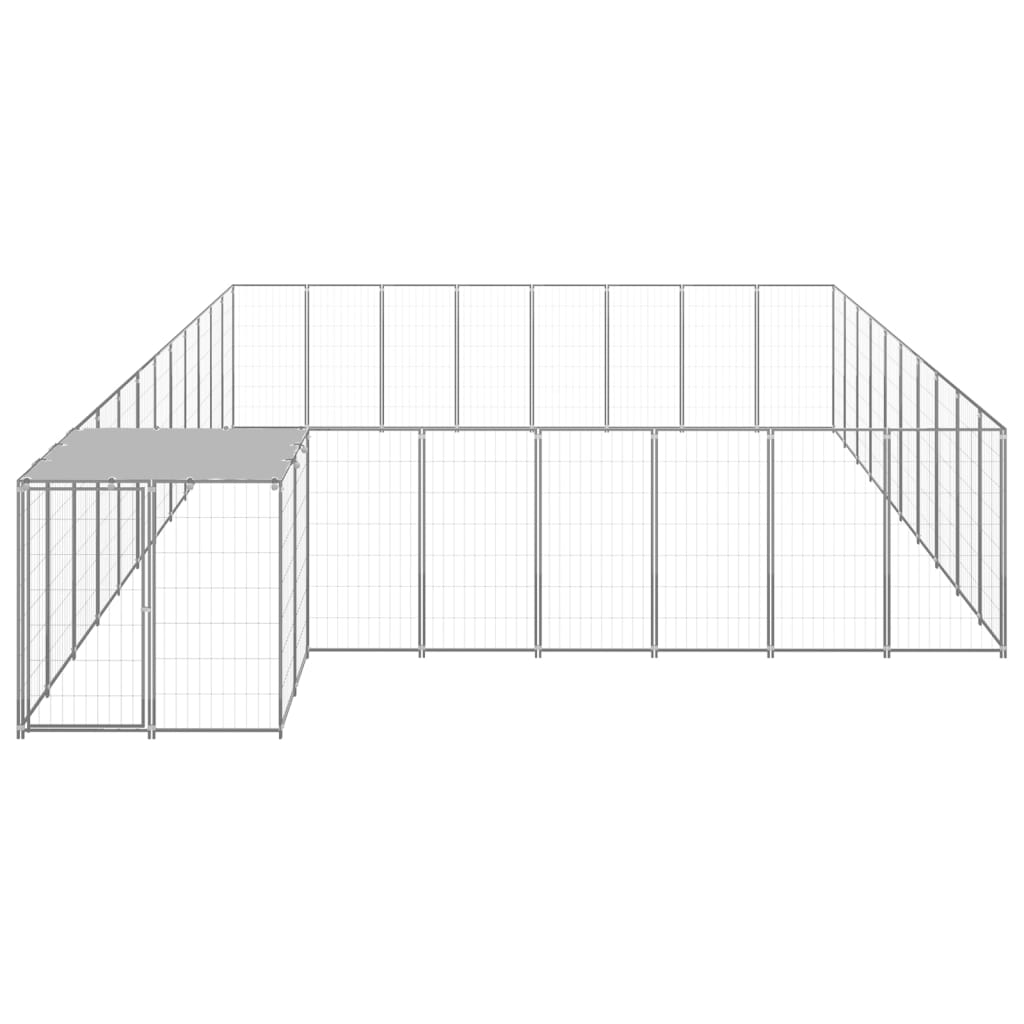 Vidaxl Dog Kennel 25,41 m² stål sølvfarvet