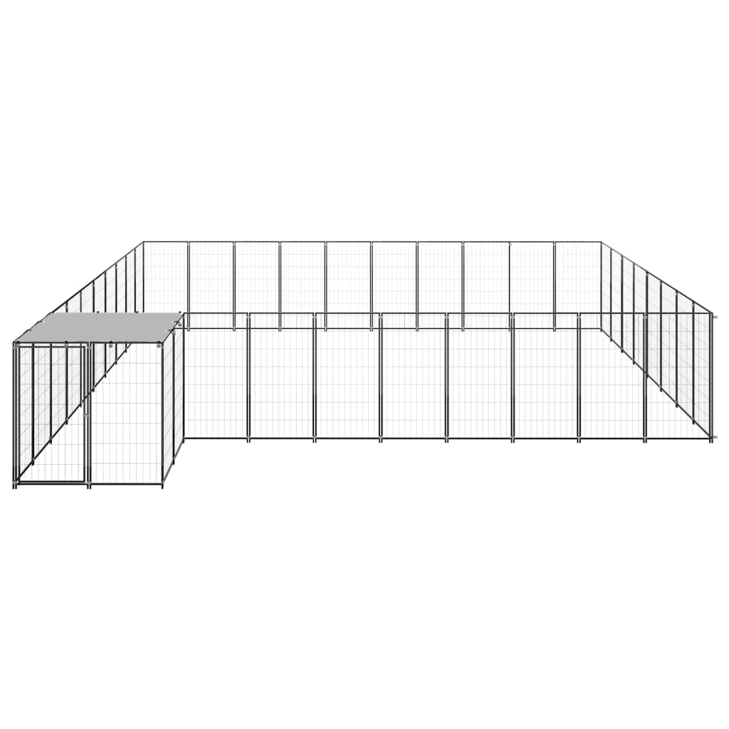 Vidaxl Dog Kennel 25,41 m² stål svart