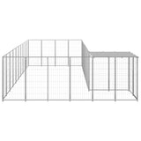 Vidaxl Dog Kennel 19.36 m² Steel silver colored