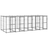 Kennel psa vidaxl z dachem 12,1 m² stal