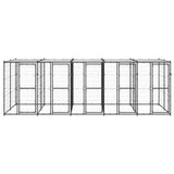 Kennel psa vidaxl z dachem 12,1 m² stal