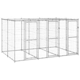 Vidaxl Dog Kennel med tag 7,26 m² Galvaniseret stål