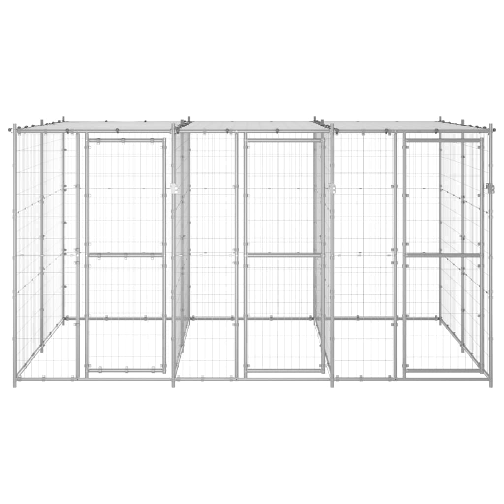 Vidaxl Dog Kennel med tag 7,26 m² Galvaniseret stål