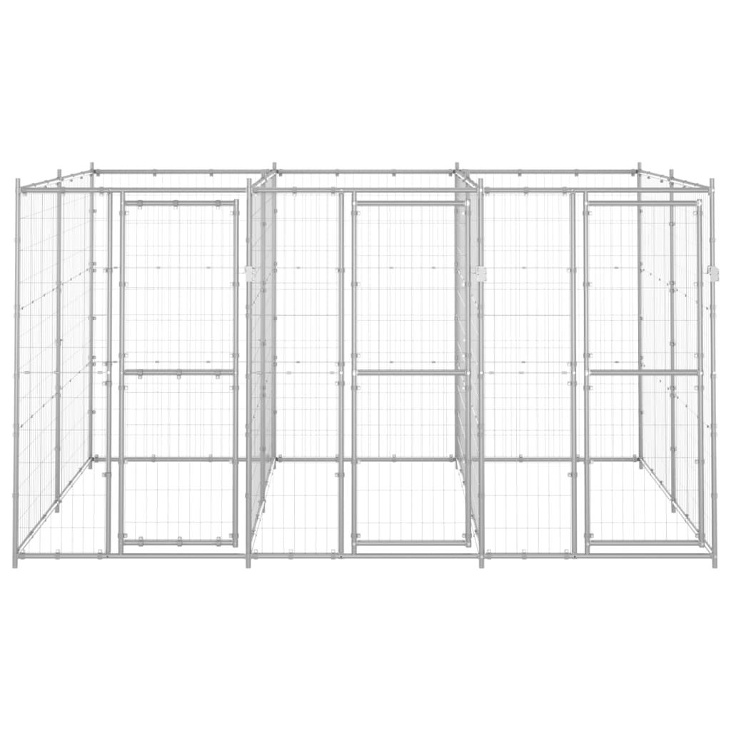 Vidaxl Dog Kennel 7,26 m² Galvaniseret stål