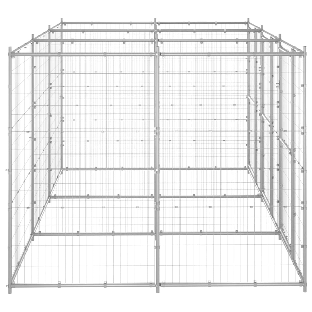 Vidaxl Dog Kennel 7,26 m² Galvaniseret stål