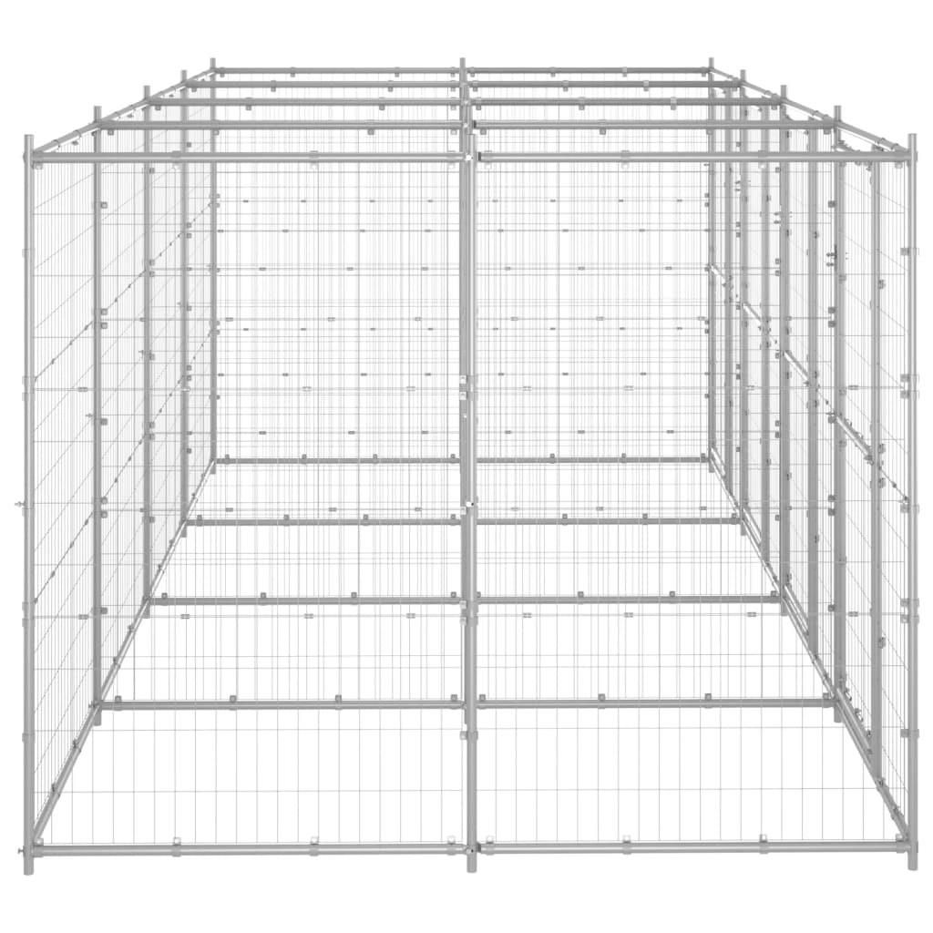 Vidaxl Dog Kennel 9,68 m² acier galvanisé