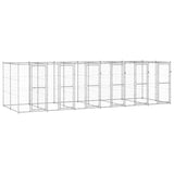 Vidaxl dog kennel 14.52 m² galvanized steel