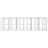 Vidaxl dog kennel 14.52 m² galvanized steel