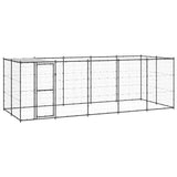 Kennel psa vidaxl z dachem 12,1 m² stal