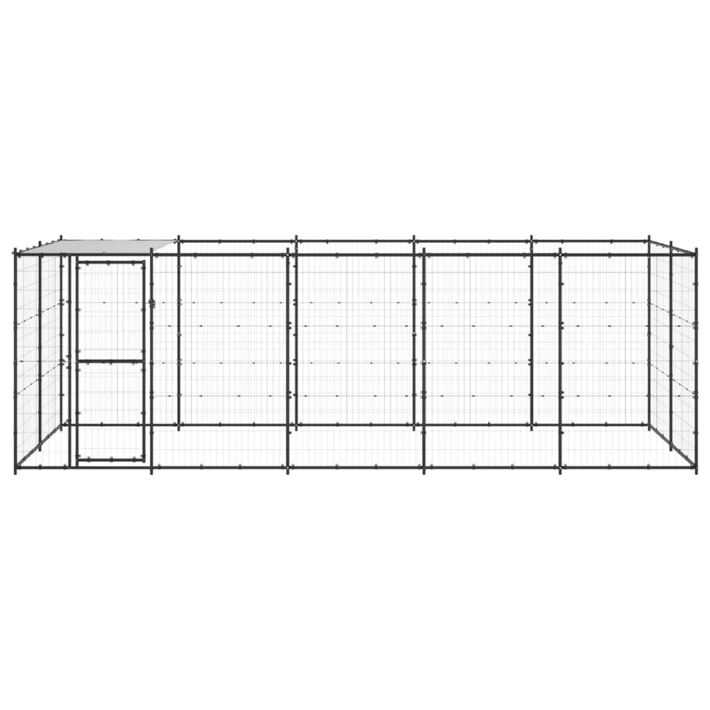 Kennel psa vidaxl z dachem 12,1 m² stal