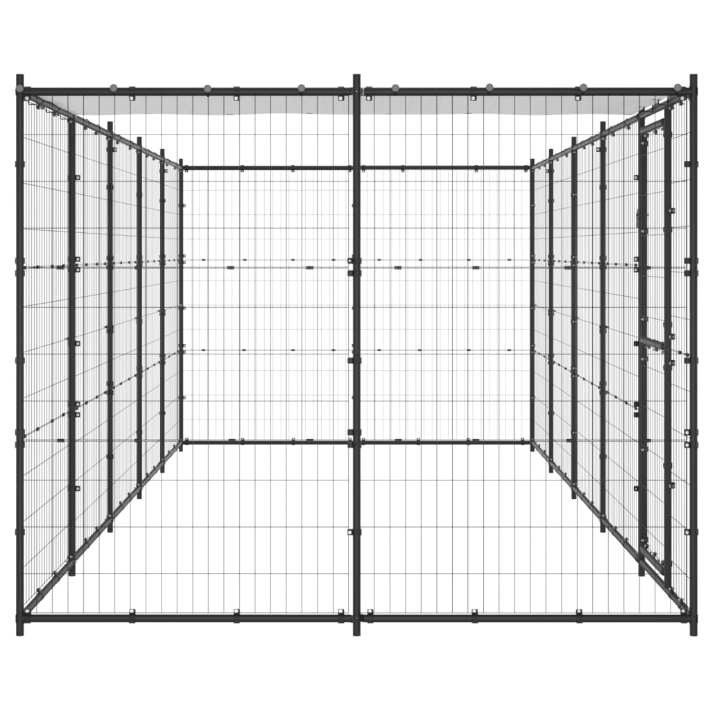 Kennel psa vidaxl z dachem 12,1 m² stal