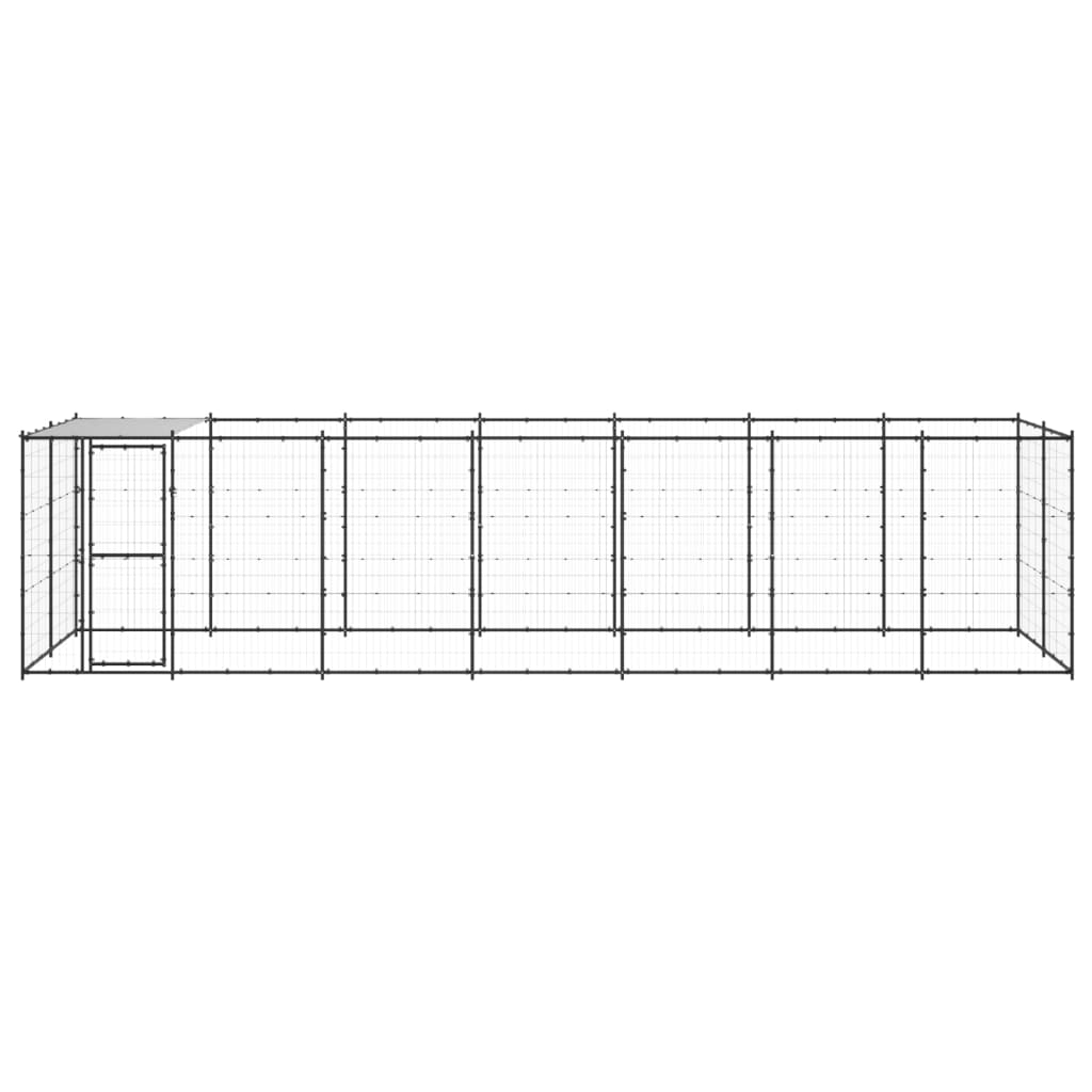 Vidaxl Chien Kennel avec toit 16,94 m² en acier