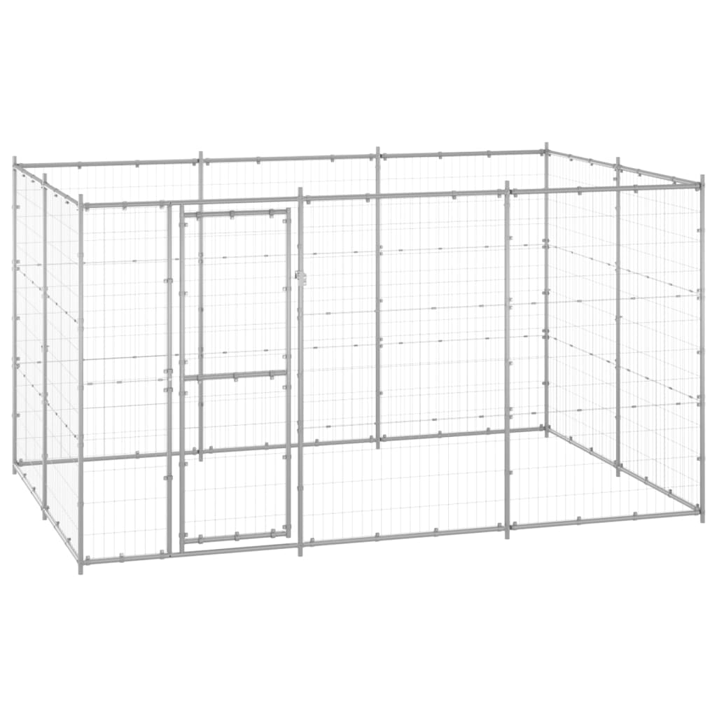 Vidaxl Dog Kennel 7,26 m² Galvaniseret stål