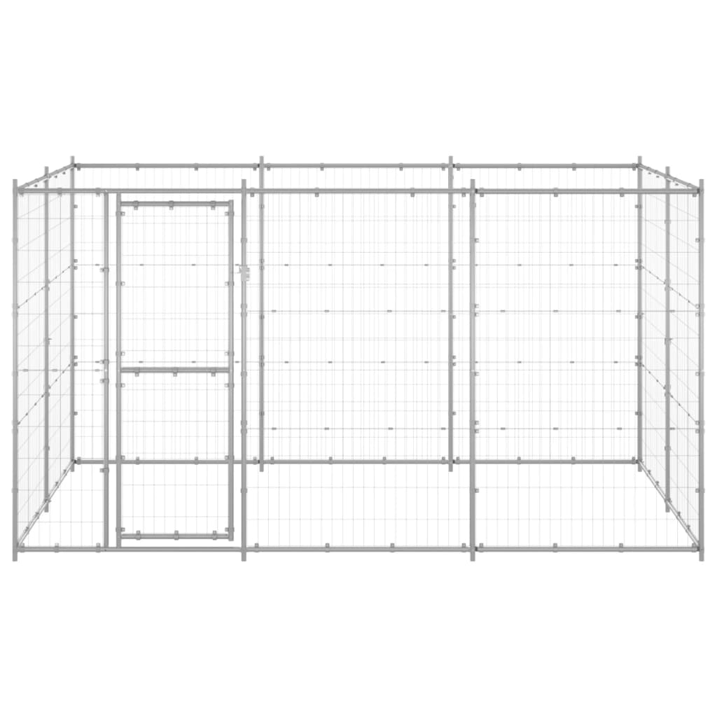 Vidaxl Dog Kennel 7,26 m² Galvaniseret stål