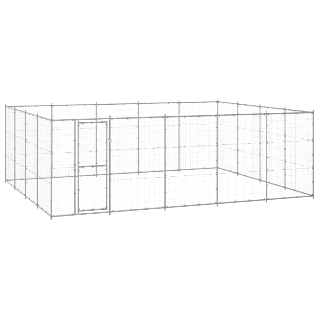 Perrera de perros vidaxl 24.2 m² de acero galvanizado