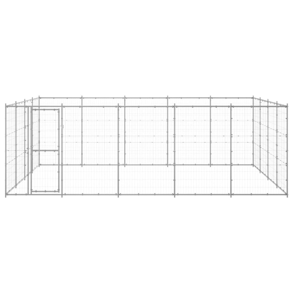 Perrera de perros vidaxl 24.2 m² de acero galvanizado